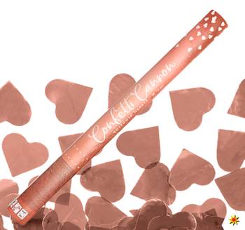Konfetti Shooter mit Herzen in Rosegold zur Hochzeit