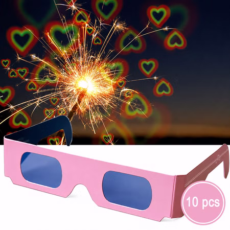 10er-Set Effektbrillen mit Herzmotiv für Hochzeit und Party